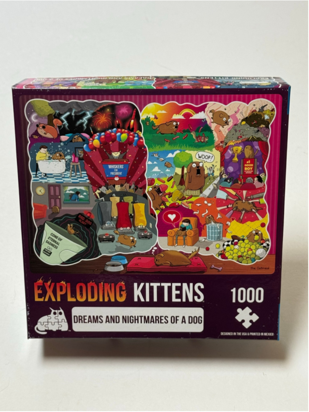 Exploding Kittens Dreams and Nightmares of a Dog 1000 Piece Puzzle NEW